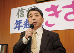 福島復興共同センター代表委員（福島県農民連会長）の亀田俊英さん