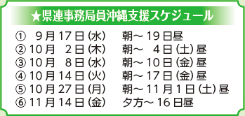 ★県連事務局員沖縄支援スケジュール 